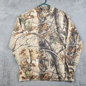 Russell Outdoors Shirt Mens XL Realtree Camo Explorer Mock Neck Hunting Tee